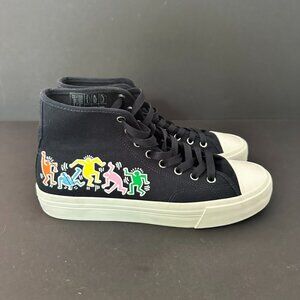 Keith Haring x H&M Canvas High Tops Navy Blue Sneakers Size 7.5 (EU40)